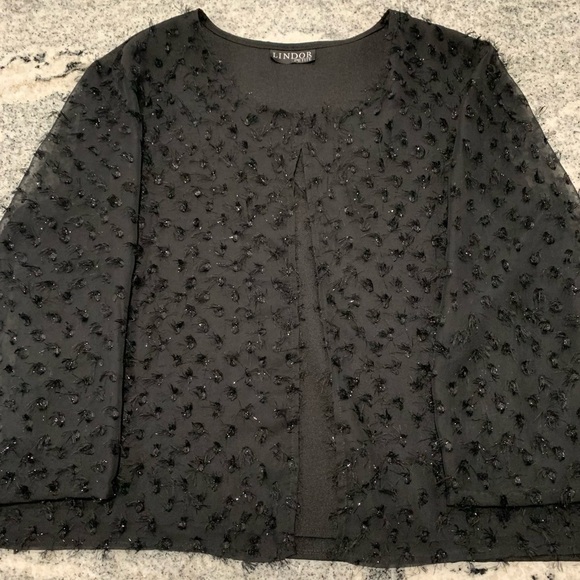 Lindor blouse, petite, black, eyelash - Picture 6 of 11